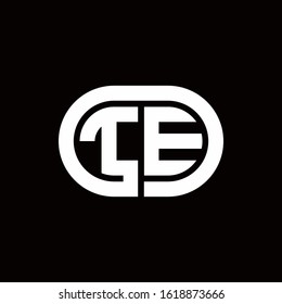 TE monogram logo with an oval style on a black background