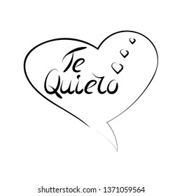 Te quiero - Love You on Spanish - lettering