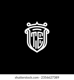 TE shield initial monogram with high quality professional design that will print well