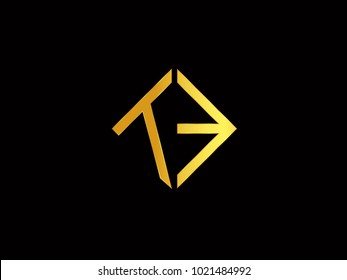 TE square shape Gold color logo
