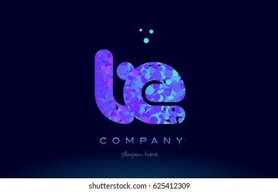 Te T E Alphabet Pink Blue Bubble Circle Dots Creative Letter Company Logo Vector Icon Design Template