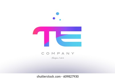 te t e  creative pink purple blue modern dots creative alphabet gradient company letter logo design vector icon template