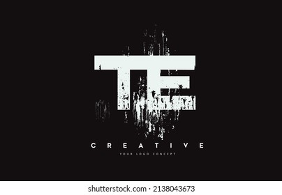 TE T E Grunge Brush Letter Logo Design in White Colors. Creative Brush Letters Vector Illustration. 