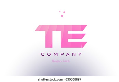 te t e letter alphabet text pink purple dots creative company logo vector icon design template