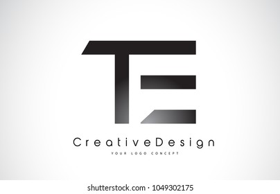 TE T E Letter Logo Design in Black Colors. Creative Modern Letters Vector Icon Logo Illustration.