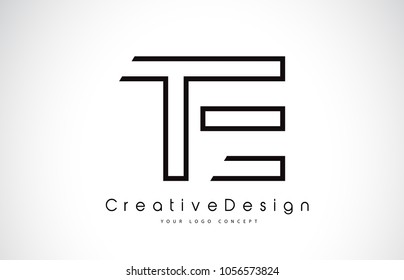 TE T E Letter Logo Design in Black Colors. Creative Modern Letters Vector Icon Logo Illustration.