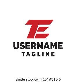 Te t e logo design with black and white creative vector