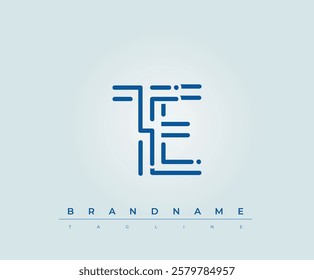 TE Technology Letter Logo Template. This tech letter logo is a graphic mark that uses letters to represent a technology company.