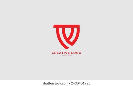 TE TW Abstract initial monogram letter alphabet logo design