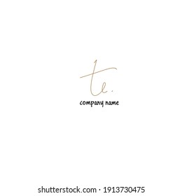 te white background handwritten logo