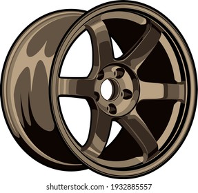 Te37 Wheel Rim Vector Illustration