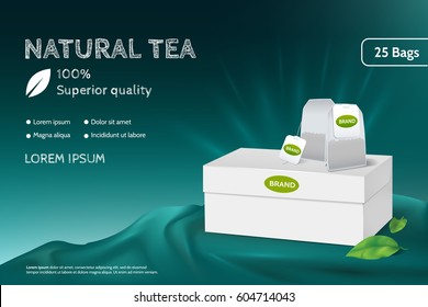 Tea Advertising Banner White Blank Paper Stock Vector (Royalty Free ...