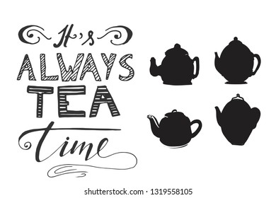 Tea is always a good idea. Tea pot set for your design: posters, website, menu
