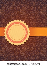 tea background with ribbon - vector illustration