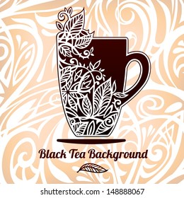 tea background, vector illustration