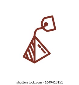 diseño vectorial del estilo de línea de bebidas de bolsitas de té
