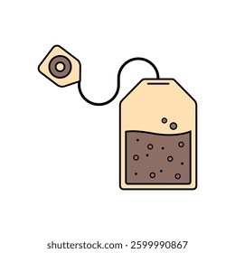Tea Bag and Brewed Tea Illustration