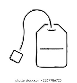 tea bag brush isolated on white background, vector illustration.