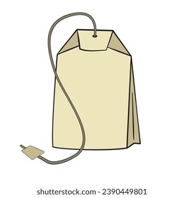 Tea bag. Cartoon. Vector illustration