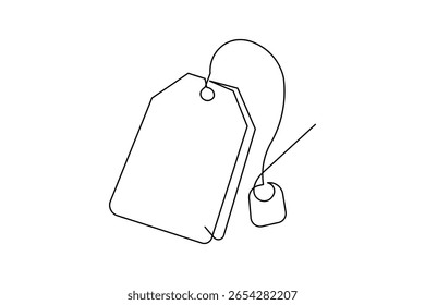 Saco de chá contínuo uma linha desenho estilo minimalista isolado ilustração contorno no fundo branco