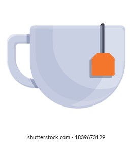 Tea bag cup icon. Cartoon of tea bag cup vector icon for web design isolated on white background