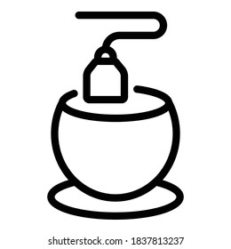 Tea bag cup icon. Outline tea bag cup vector icon for web design isolated on white background