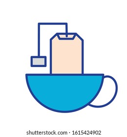 tea bag in cup icon vector illustration design