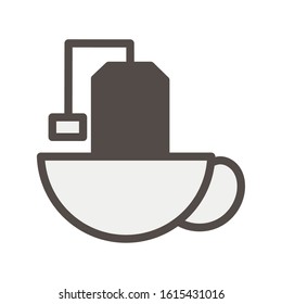 tea bag in cup icon vector illustration design