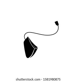 tea bag doodle icon vector hand drawing flat black