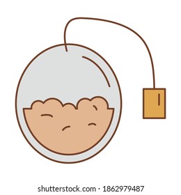 tea bag fill style icon vector illustration design