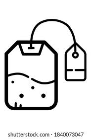 Tea Bag Flat Icon Isolated On White Background