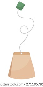 Tea bag flat icon isolated on white background.