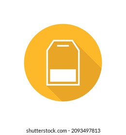 Icono plano de la bolsa de té con sombra