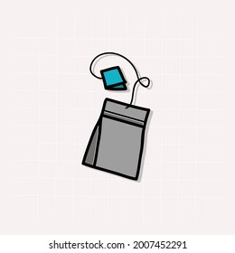 Tea Bag, a hand drawn vector illustration of a tea bag.