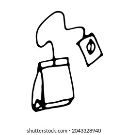 Bolsa de té. Imagen vectorial dibujada a mano