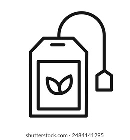 Tea bag icon black and white vector sign