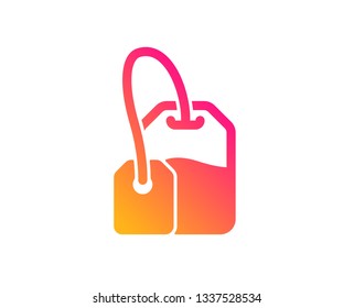 Tea bag icon. Brew hot drink sign. Breakfast beverage symbol. Classic flat style. Gradient tea bag icon. Vector