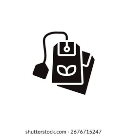 colección del icono del bolso de té. Estilo del diseño con el fondo

