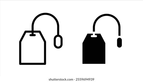 Tea bag Icon collection in filled and stroke style.