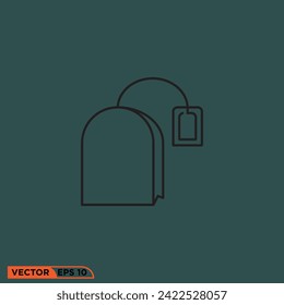 Icono de bolso de té diseño vector gráfico de la plantilla, signo y símbolo  