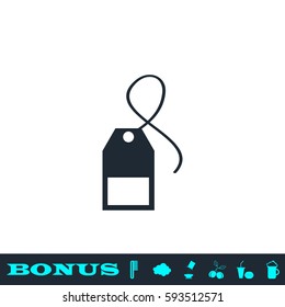 Tea bag icon flat. Black pictogram on white background. Vector illustration symbol and bonus button