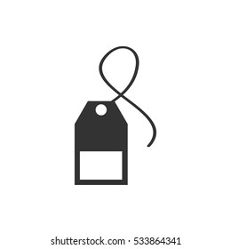 Tea bag icon flat. Illustration isolated on white background. Vector grey sign symbol