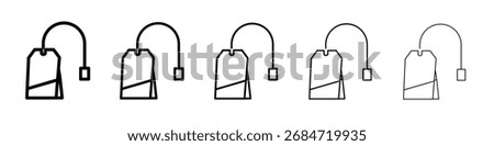 Tea bag icon flat illustration set logo