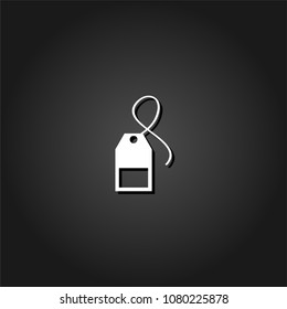 Tea bag icon flat. Simple White pictogram on black background with shadow. Vector illustration symbol