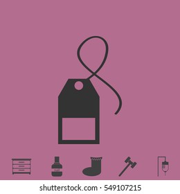 Tea bag icon flat. Simple vector grey pictogram and bonus symbol