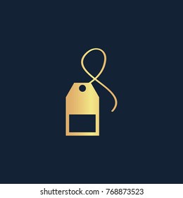 Tea bag icon flat. Simple gold pictogram on dark background. Vector illustration symbol