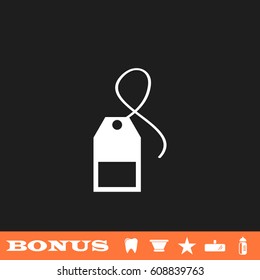 Tea bag icon flat. White pictogram on black background. Vector illustration symbol and bonus button tooth, vase, star, mirror, bottle
