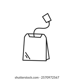 Tea bag icon line illustration design vector