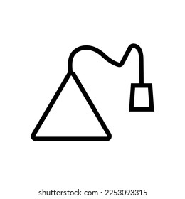 Tea bag icon line isolated on white background. Black flat thin icon on modern outline style. Linear symbol and editable stroke. Simple and pixel perfect stroke vector illustration