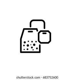 tea bag icon, linear sign vector illustraction design